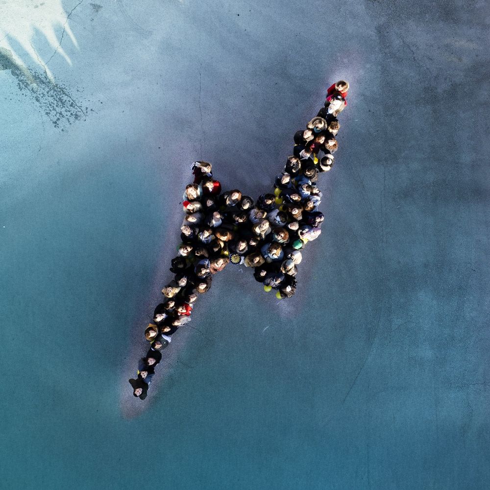 Équipe Synergie Family vue du ciel